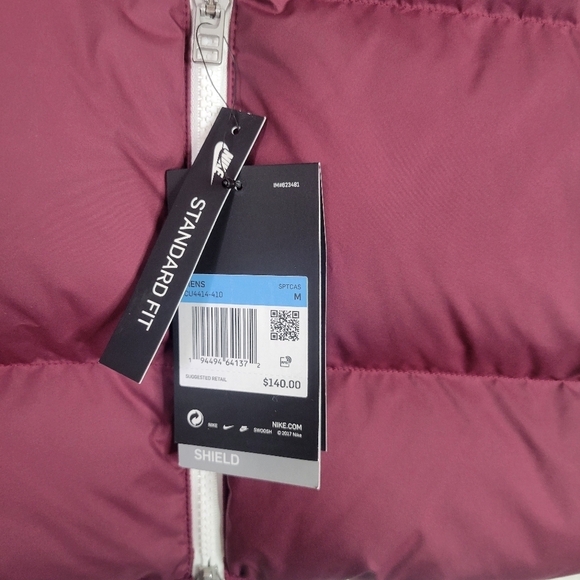 NWT Nike Shield Down filled puffer vest blue & burgundy medium - Picture 8 of 10